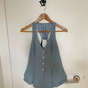 Denim Vest Torn by Ronny Kobo